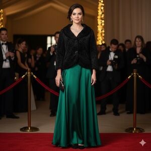 Retro Black Wool Blend Faux Persian Lambswool Short Coat Formal Dressy